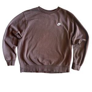 Nike Men’s Embroidered Swoosh Crewneck Sweatshirt - Brown - Size XL